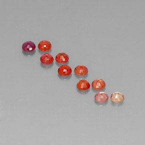 캐럿 천연 멀티컬러 사파이어 보석, 라운드 컷, 3.22 mm, VVS-VS