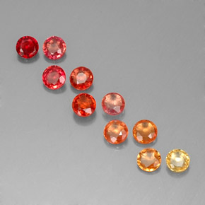 캐럿 천연 멀티컬러 사파이어 보석, 라운드 컷, 3.21 mm, VVS-VS