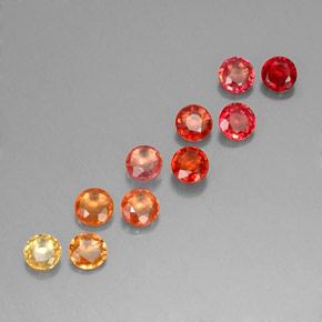 캐럿 천연 멀티컬러 사파이어 보석, 라운드 컷, 3.21 mm, VVS-VS