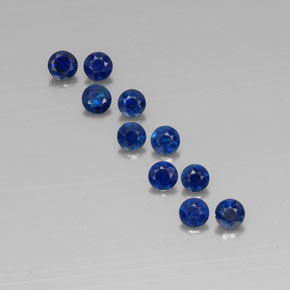 캐럿 천연 딥 블루 사파이어 보석, 라운드 컷, 3.08 mm, VVS-VS