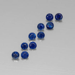 캐럿 천연 딥 블루 사파이어 보석, 라운드 컷, 3.08 mm, VVS-VS