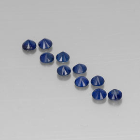 캐럿 천연 딥 블루 사파이어 보석, 라운드 컷, 3.08 mm, VVS-VS