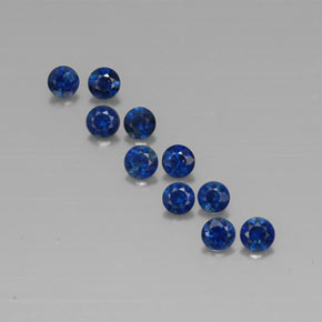 캐럿 천연 딥 블루 사파이어 보석, 라운드 컷, 3.09 mm, VVS-VS