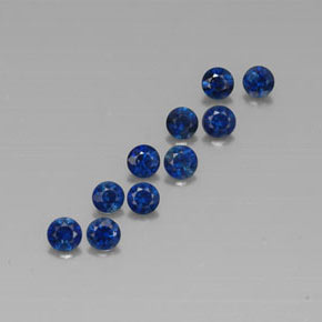 캐럿 천연 딥 블루 사파이어 보석, 라운드 컷, 3.09 mm, VVS-VS