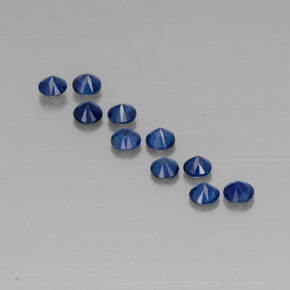 캐럿 천연 딥 블루 사파이어 보석, 라운드 컷, 3.09 mm, VVS-VS