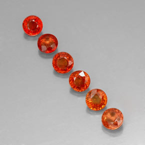 캐럿 천연 레드 오렌지 사파이어 보석, 라운드 컷, 3.99 mm, VVS-VS