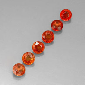 캐럿 천연 레드 오렌지 사파이어 보석, 라운드 컷, 3.99 mm, VVS-VS