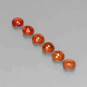 캐럿 천연 레드 오렌지 사파이어 보석, 라운드 컷, 3.99 mm, VVS-VS