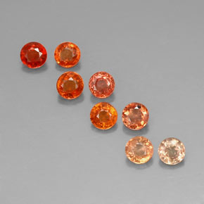 캐럿 천연 멀티컬러 사파이어 보석, 라운드 컷, 3.58 mm, VVS-VS