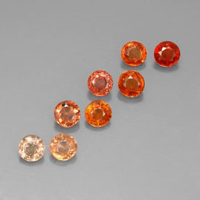 캐럿 천연 멀티컬러 사파이어 보석, 라운드 컷, 3.58 mm, VVS-VS