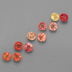 캐럿 천연 멀티컬러 사파이어 보석, 라운드 컷, 2.76 mm, VVS-VS