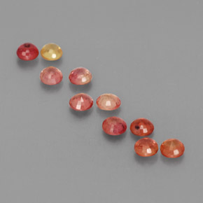 캐럿 천연 멀티컬러 사파이어 보석, 라운드 컷, 2.76 mm, VVS-VS