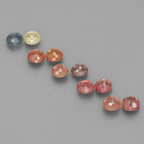 캐럿 천연 멀티컬러 사파이어 보석, 라운드 컷, 2.71 mm, VVS-VS