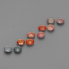 캐럿 천연 멀티컬러 사파이어 보석, 라운드 컷, 2.67 mm, VS