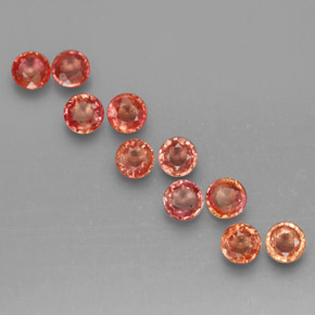 캐럿 천연 멀티컬러 사파이어 보석, 라운드 컷, 3.47 mm, VVS-VS