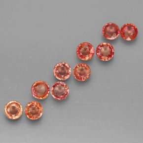 캐럿 천연 멀티컬러 사파이어 보석, 라운드 컷, 3.47 mm, VVS-VS