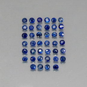 캐럿 천연 딥 블루 사파이어 보석, 라운드 컷, 1.76 mm, VVS-VS