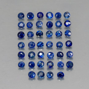 캐럿 천연 딥 블루 사파이어 보석, 라운드 컷, 1.76 mm, VVS-VS