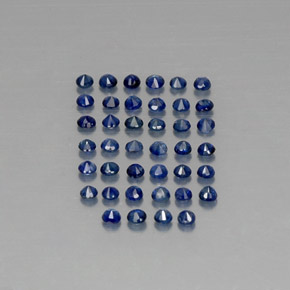캐럿 천연 딥 블루 사파이어 보석, 라운드 컷, 1.76 mm, VVS-VS