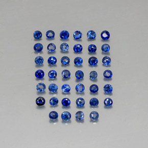 캐럿 천연 딥 블루 사파이어 보석, 라운드 컷, 1.88 mm, VVS-VS