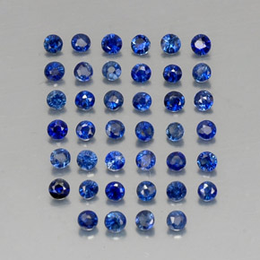 캐럿 천연 딥 블루 사파이어 보석, 라운드 컷, 1.88 mm, VVS-VS