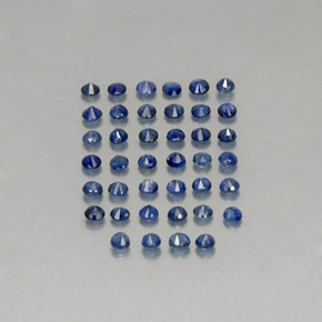 캐럿 천연 딥 블루 사파이어 보석, 라운드 컷, 1.88 mm, VVS-VS