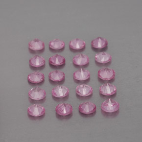 캐럿 천연 핑크 사파이어 보석, 라운드 컷, 2.93 mm, VVS-VS