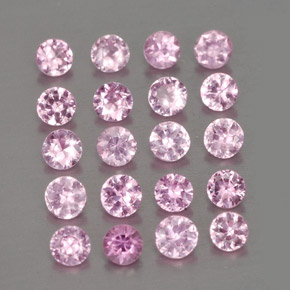 캐럿 천연 핑크 사파이어 보석, 라운드 컷, 2.65 mm, VVS-VS