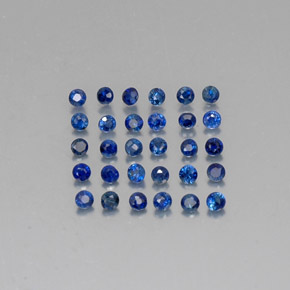 캐럿 천연 딥 블루 사파이어 보석, 라운드 컷, 1.70 mm, VVS-VS