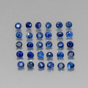 캐럿 천연 딥 블루 사파이어 보석, 라운드 컷, 1.70 mm, VVS-VS