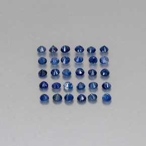 캐럿 천연 딥 블루 사파이어 보석, 라운드 컷, 1.70 mm, VVS-VS