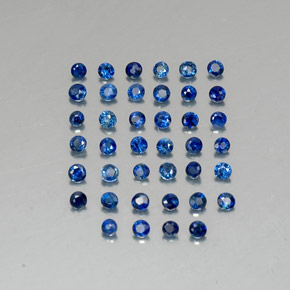 캐럿 천연 딥 블루 사파이어 보석, 라운드 컷, 1.73 mm, VVS-VS