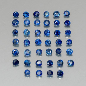 캐럿 천연 딥 블루 사파이어 보석, 라운드 컷, 1.73 mm, VVS-VS