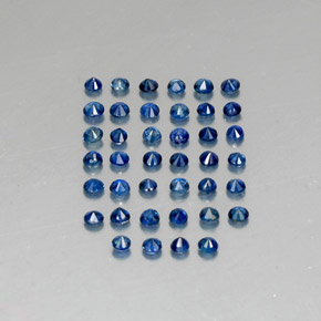 캐럿 천연 딥 블루 사파이어 보석, 라운드 컷, 1.73 mm, VVS-VS