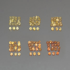 캐럿 천연 옐로우 오렌지 사파이어 보석, 라운드 컷, 1.36 mm, VVS-VS
