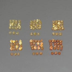 캐럿 천연 옐로우 오렌지 사파이어 보석, 라운드 컷, 1.36 mm, VVS-VS