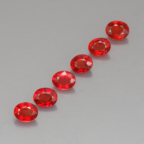 2.08캐럿 천연 밝은 빨간색 사파이어 보석, 타원형 컷, 4.5×3.6 mm, VVS-VS