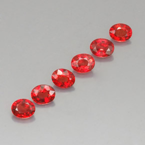 캐럿 천연 레드 오렌지 사파이어 보석, 타원형 컷, 4.5×3.6 mm, VVS-VS