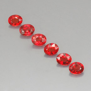 캐럿 천연 레드 오렌지 사파이어 보석, 타원형 컷, 4.5×3.6 mm, VVS-VS