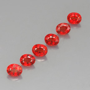 캐럿 천연 레드 오렌지 사파이어 보석, 타원형 컷, 4.6×3.8 mm, VVS-VS