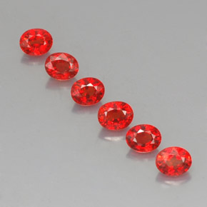 캐럿 천연 레드 오렌지 사파이어 보석, 타원형 컷, 4.6×3.8 mm, VVS-VS