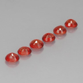 캐럿 천연 레드 오렌지 사파이어 보석, 타원형 컷, 4.6×3.8 mm, VVS-VS