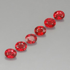 캐럿 천연 레드 오렌지 사파이어 보석, 타원형 컷, 4.6×3.8 mm, VVS-VS