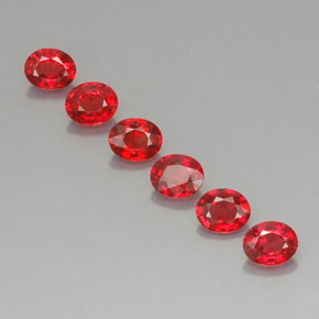 캐럿 천연 레드 오렌지 사파이어 보석, 타원형 컷, 4.6×3.8 mm, VVS-VS