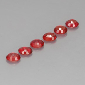 캐럿 천연 레드 오렌지 사파이어 보석, 타원형 컷, 4.6×3.8 mm, VVS-VS