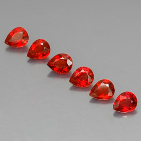 1.69캐럿 천연 밝은 빨간색 사파이어 보석, 배 모양, 4.5×3.6 mm, VVS-VS