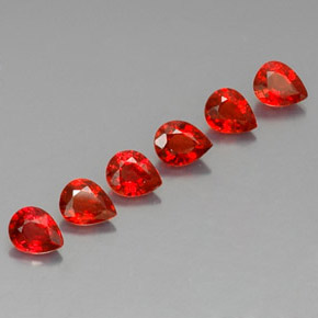 1.69캐럿 천연 밝은 빨간색 사파이어 보석, 배 모양, 4.5×3.6 mm, VVS-VS