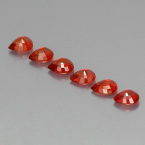 1.69캐럿 천연 밝은 빨간색 사파이어 보석, 배 모양, 4.5×3.6 mm, VVS-VS