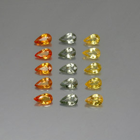 캐럿 천연 멀티컬러 사파이어 보석, 배 모양, 5.1×3 mm, VVS-VS
