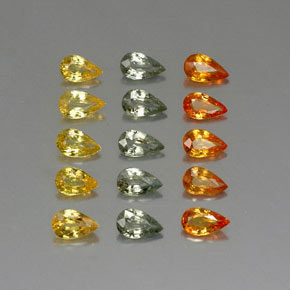 캐럿 천연 멀티컬러 사파이어 보석, 배 모양, 5.1×3 mm, VVS-VS